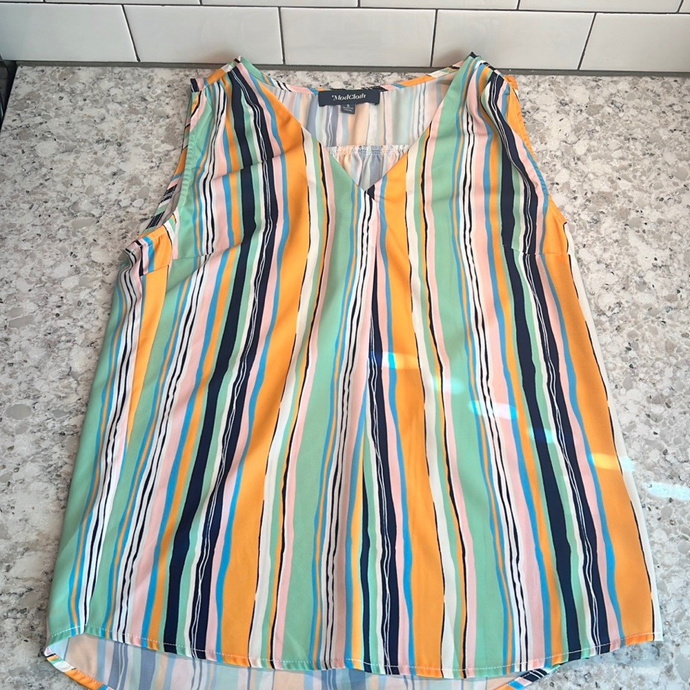 NWOT ModCloth Striped Sleeveless Top • Small